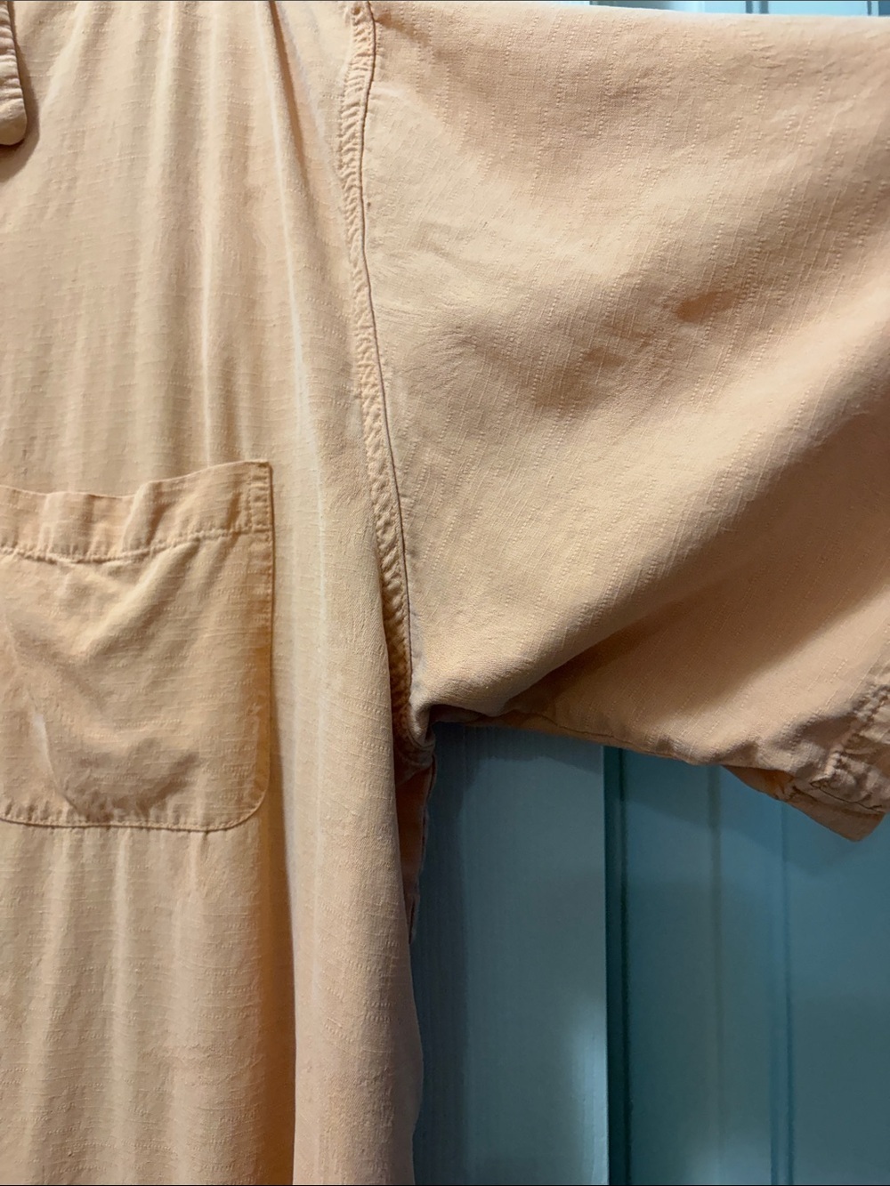 SOL SILK Men's Casual Button-Down Shirt in Peach 100% Silk Men’s SIZE XXL - Picture 9 of 12
